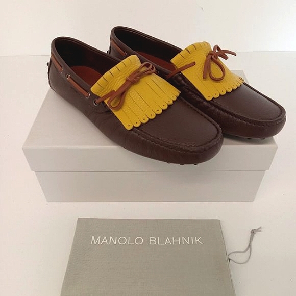 Manolo Blahnik | Shoes | Manolo Blahnik Mens Mocco Moccasin Leather ...